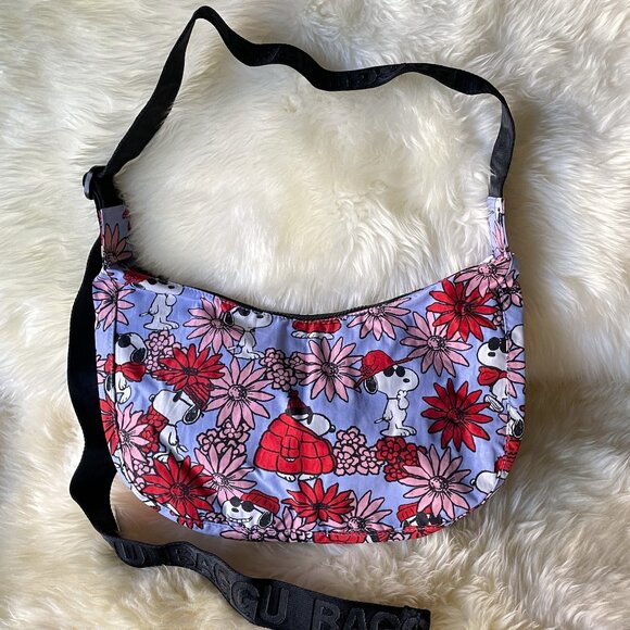 Baggu x Peanuts NWT Crescent Bag Medium - Floral Snoopy - Picture 3 of 10